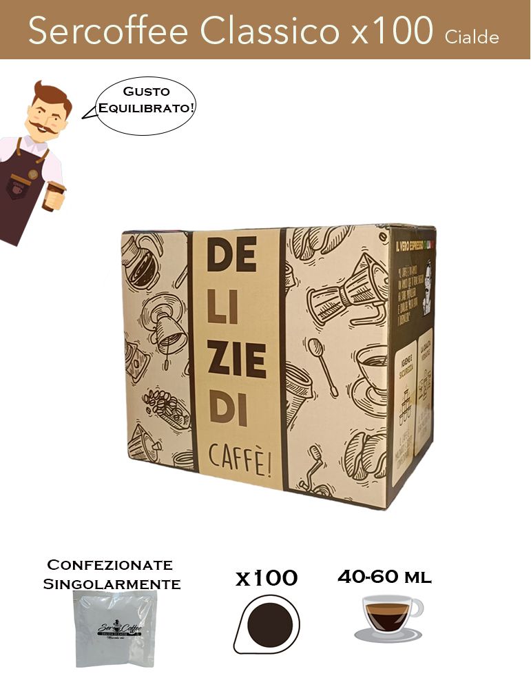 Cialda ESE 44 SerCoffee Miscela Classica x100 Comp. SerCoffee - 3