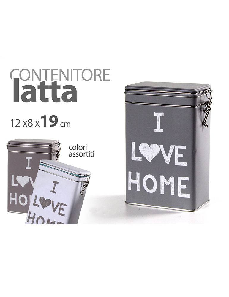 Contenitore in Latta I Love Home con chiusura ermetica
